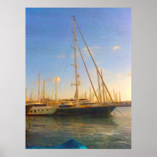 Affiche Sans voiles Jour ensoleillé Mer Plage Israël Herzl