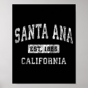 Affiche Santa Ana Californie Ca Vintage Établie