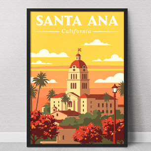 Affiche Santa Ana Californie vintage