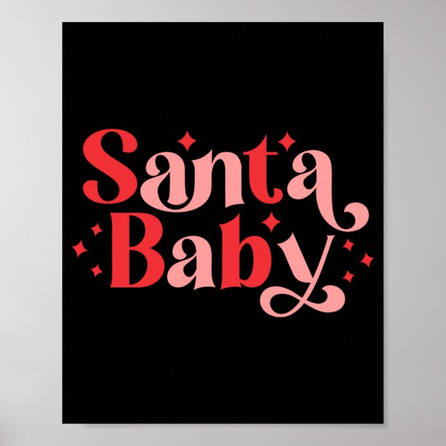 Affiche Santa Baby Retro Christmas Tygraphy  (Devant)