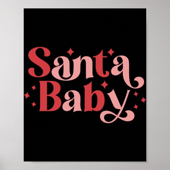 Affiche Santa Baby Retro Christmas Tygraphy Toddler T Shir (Devant)