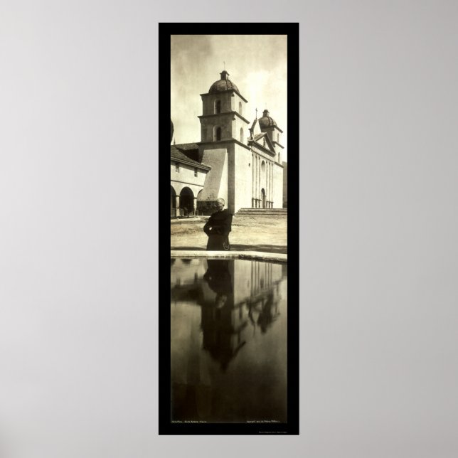 Affiche Santa Barbara Mission Photo 1908 (Devant)