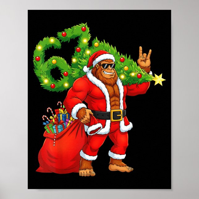 Affiche Santa Bigfoot 67 Meme Funny Six Seven Christmas Ho (Devant)