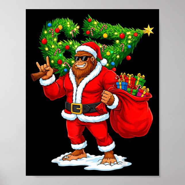 Affiche Santa Bigfoot 67 Meme Funny Six Seven Christmas Ho (Devant)
