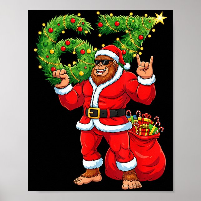 Affiche Santa Bigfoot 67 Meme Six Seven 6 7 Funny Bigfoot  (Devant)
