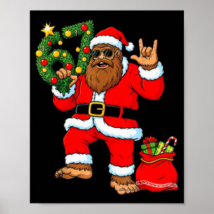 Affiche Santa Bigfoot Sapin de Noël Sasquatch 67 Six Sept