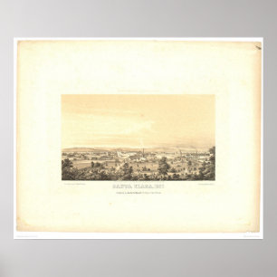 Affiche Santa Clara, carte panoramique 1856 (1585A) de CA