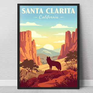 Affiche Santa Clarita Californie vintage