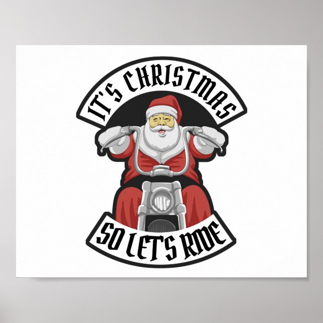 Affiche Santa Claus à moto (Devant)