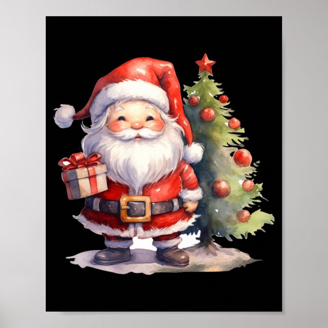 Affiche Santa Claus And Christmas Tree  (Devant)