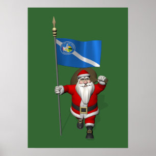 Affiche Santa Claus Avec L'Enseigne De Las Vegas