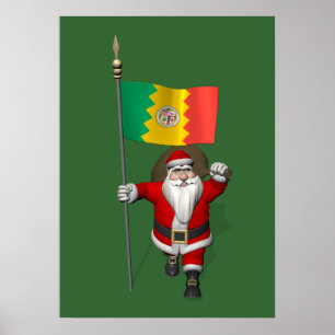 Affiche Santa Claus Avec L'Enseigne De Los Angeles