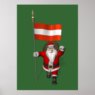 Affiche Santa Claus Avec L'Ensigne D'Österreich