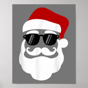 Affiche Santa Claus avec lunettes de soleil Drôle Noël Des