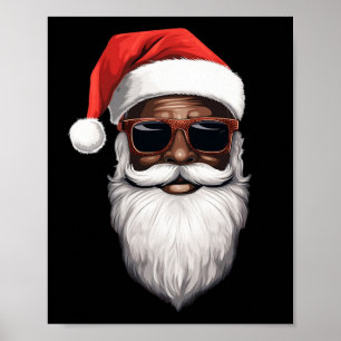 Affiche Santa Claus Black Xmas Santa Afro African American