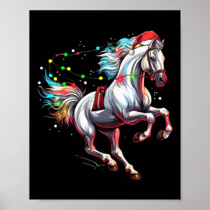 Affiche Santa Claus Horse Noël Art Horse Cheval Robe d'équ