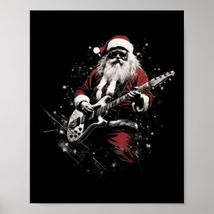 Affiche Santa Claus Joyeux Noël Noël Noël Noël Rocks Music