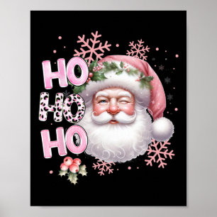 Affiche Santa Claus Pink Noël Fête de Noël Fille
