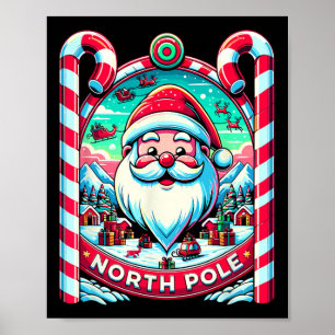 Affiche Santa Claus Pôle Nord Joyeux Noël Festif Xma