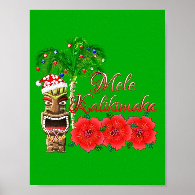 Affiche Santa Claus Tiki Mele Kalikimaka (Devant)