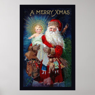 Affiche Santa Claus with Christ Child