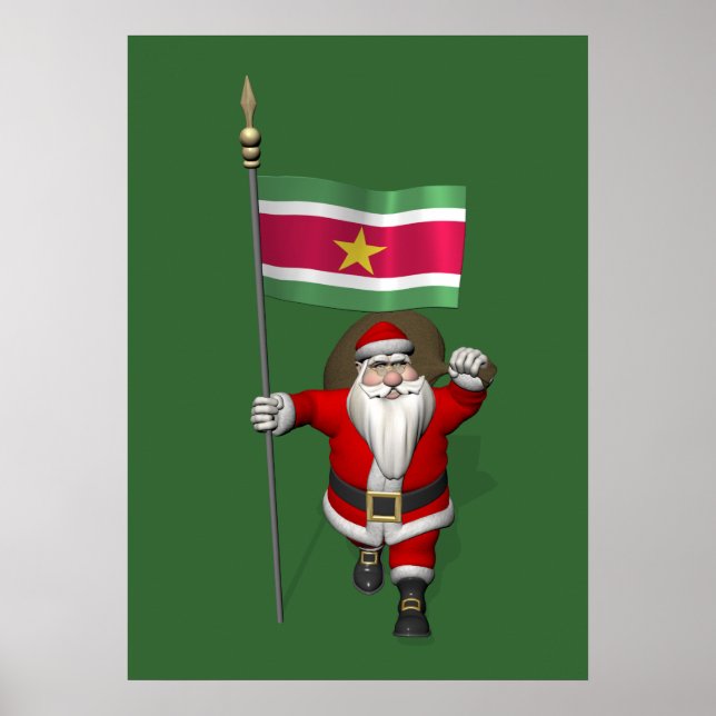 Affiche Santa Claus With Ensign Of Suriname (Devant)