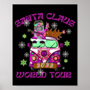 Affiche SANTA CLAUS WORLD TOUR drôle style années 70