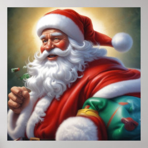 Affiche Santa Clause Joyeux Noël Bonne année
