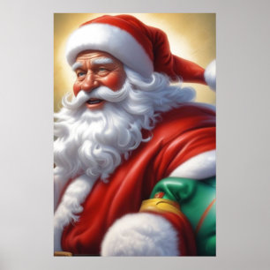 Affiche Santa Clause Joyeux Noël Bonne année