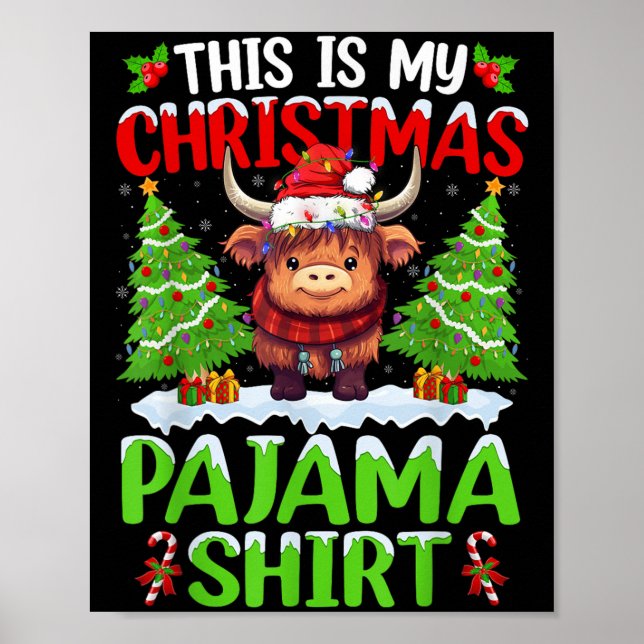 Affiche Santa Cow Xmas Tree Lights This Is My Christmas Pa (Devant)