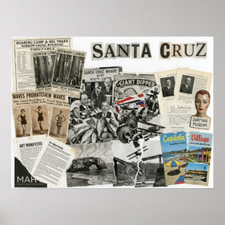 Affiche Santa Cruz California Collage – Art de protestatio