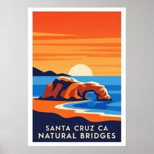 Affiche Santa Cruz Californie – Natural Bridges Coucher de
