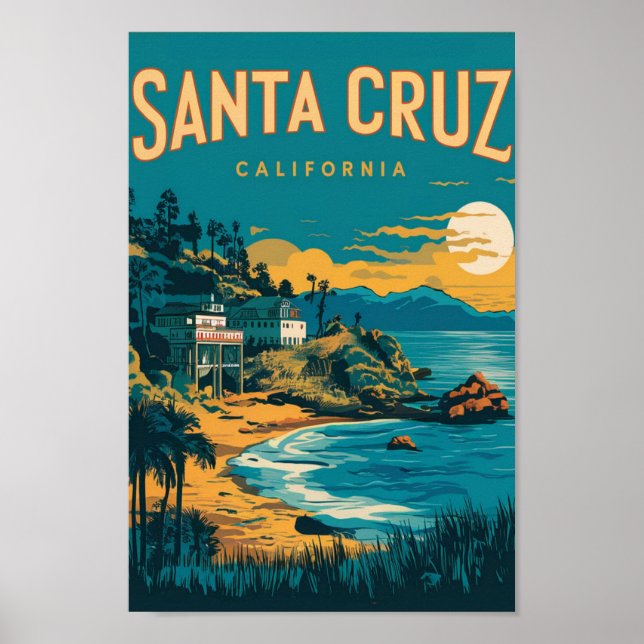 Affiche Santa Cruz Californie Voyage (Devant)