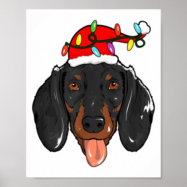 Affiche Santa Dachshund Light Christmas  (Devant)