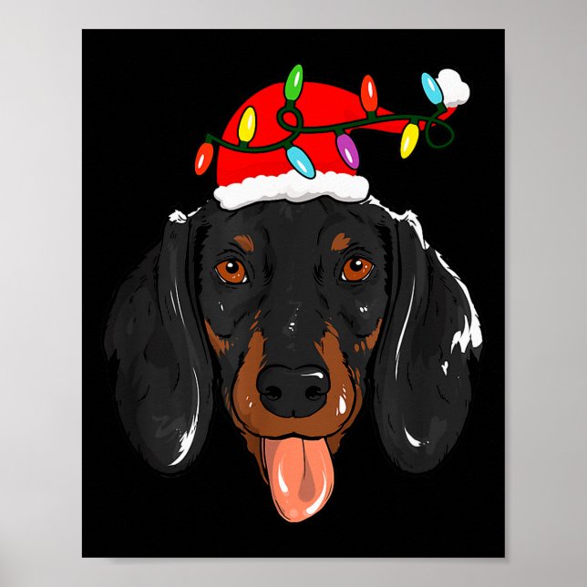 Affiche Santa Dachshund Light Christmas  (Devant)