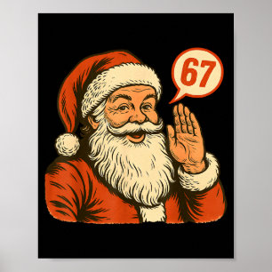 Affiche Santa dit 6 7 Six Seven Gen Z Alpha Meme Argot Ch