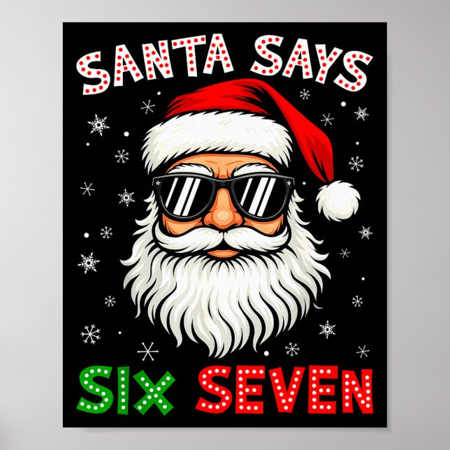 Affiche Santa dit Six Sept 6 7 Gen Z Alpha Meme Argot Ch (Devant)
