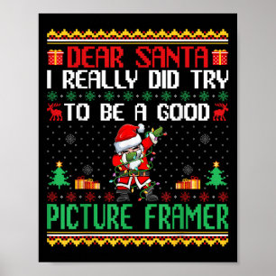 Affiche Santa essaie d'être un bon encadreur - Noël drôle