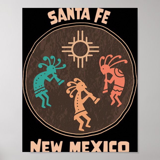 Affiche Santa Fe New Mexico Kokopelli Vacation Souvenir  (Devant)