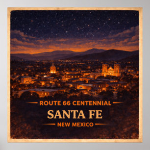 Affiche Santa Fe Nouveau-Mexique Centenaire