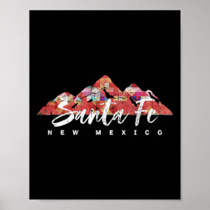 Affiche Santa Fe Nouveau-Mexique Voyage en Famille Randonn