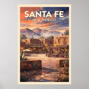 Affiche Santa Fe Nouveau-Mexique Voyage Rétro