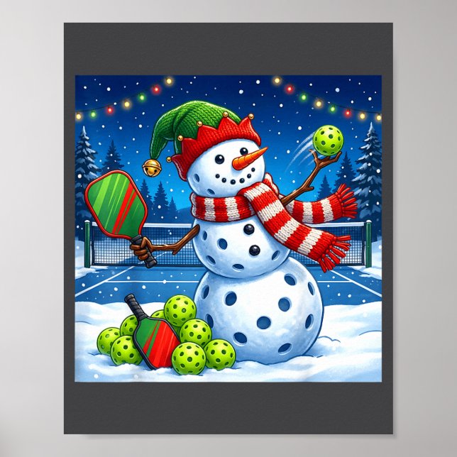 Affiche Santa Hat Snowman Xmas Funny Ckleball Christmas  (Devant)