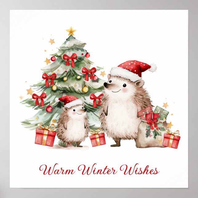 Affiche Santa Hedgehog Christmas Wishes  (Devant)