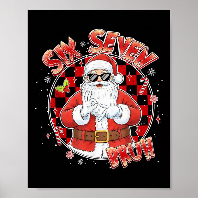 Affiche Santa malade sept Bruh 67 Six Sept Memes Tendance  (Devant)