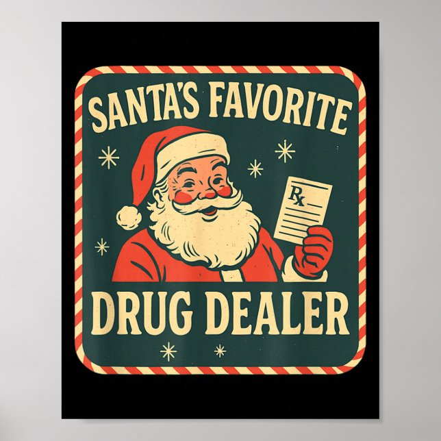 Affiche Santa Médicament préféré Urgence Noël Technicien e (Devant)