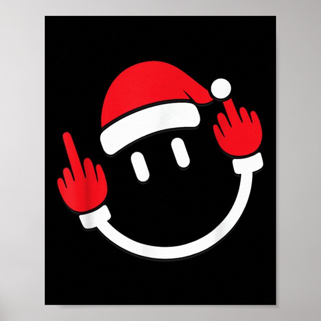 Affiche Santa Middle Finger Flip Off _ Christmas Profanity (Devant)