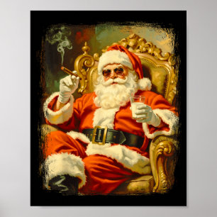 Affiche Santa patron drôle vintage cool