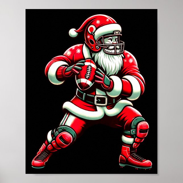 Affiche Santa Playing American Football Christmas Women Me (Devant)