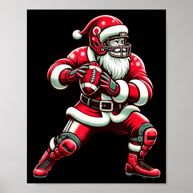 Affiche Santa Playing American Football Christmas Women Me (Devant)